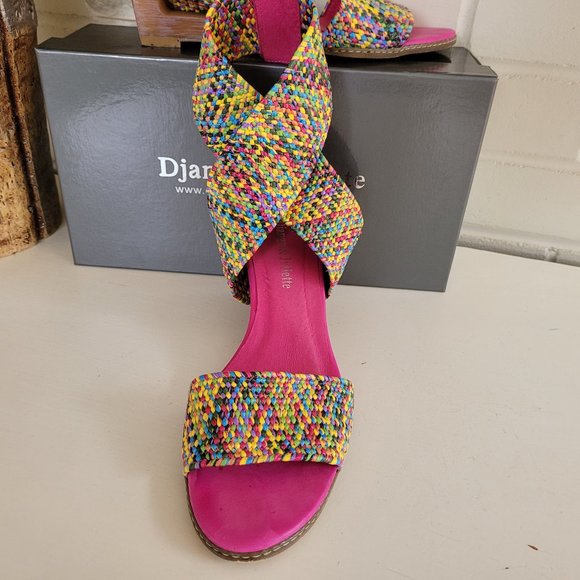Django & Juliette Multi-Coloured Stacked Heel Sandals EU 40/US 9.5 - Picture 4 of 14